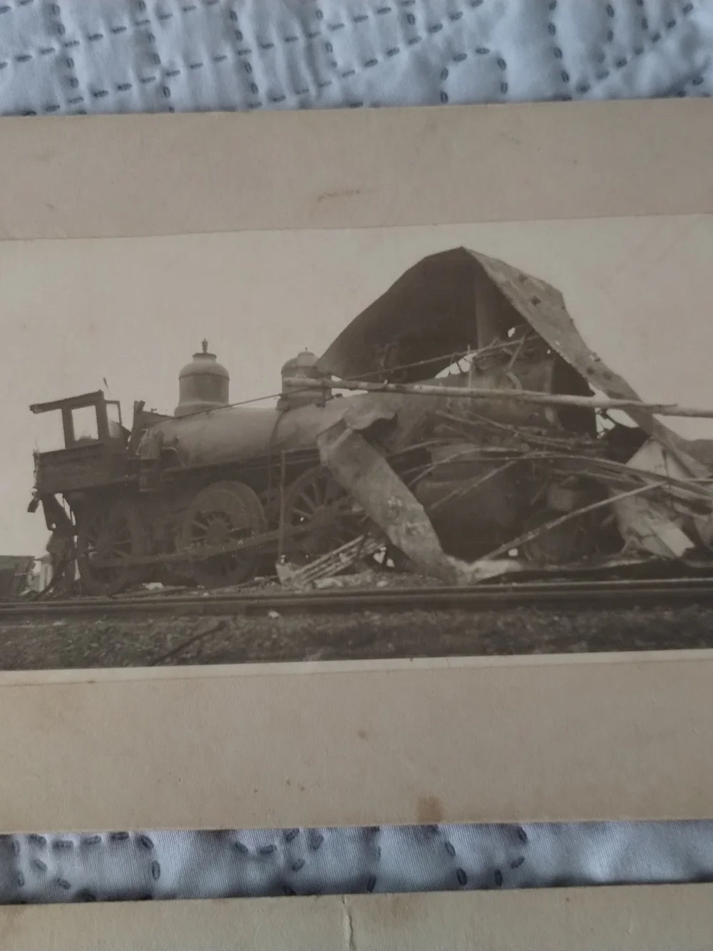 2 Vintage Sepia Train Wreck Wall Art - Neutral Toned Historical Photo